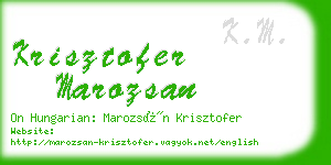 krisztofer marozsan business card